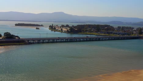 Windang-Road-Bridge-At-Lake-Illawarra-In-New-South-Wales,-Australia