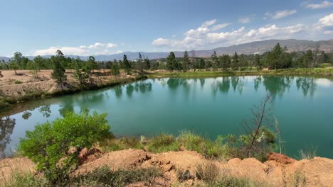 vista de un lago rodeado de árboles