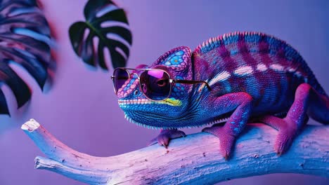 chameleon wearing sunglasses