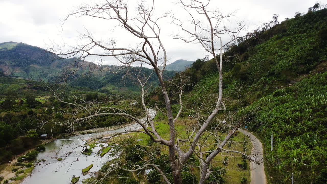 vista aérea de phuoc binh campo regional rural remoto de vietnam