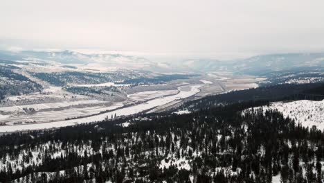 winter landscape of the thompson-nicola region: a majestic aerial view