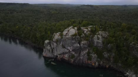 landscape aerial view of forest in minnesota lake superior north shore cliff