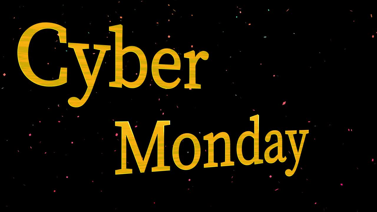 ciber lunes venta evento texto animación gráficos en movimiento