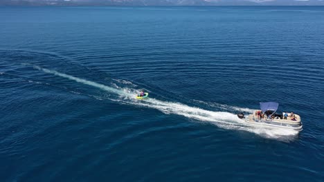 A-drone-follow-of-a-boat-and-tube