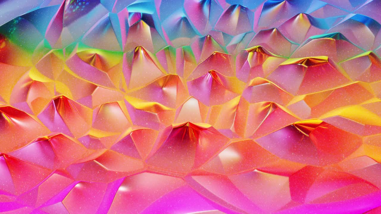 fondo abstracto en bucle. hermosa superficie ondulada iridescente como la superficie de un juguete navideño, color gradiente y ondas de flujo en él. arco iris brillante y fluido mate. animación suave y suave.
