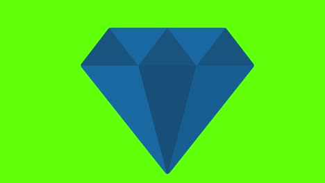 animation of a blue diamond icon in the bright green background