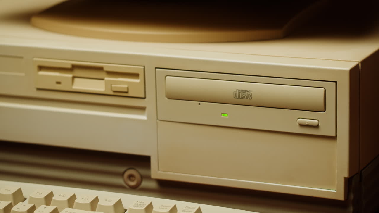 Vintage Computer with CD-ROM Drive
