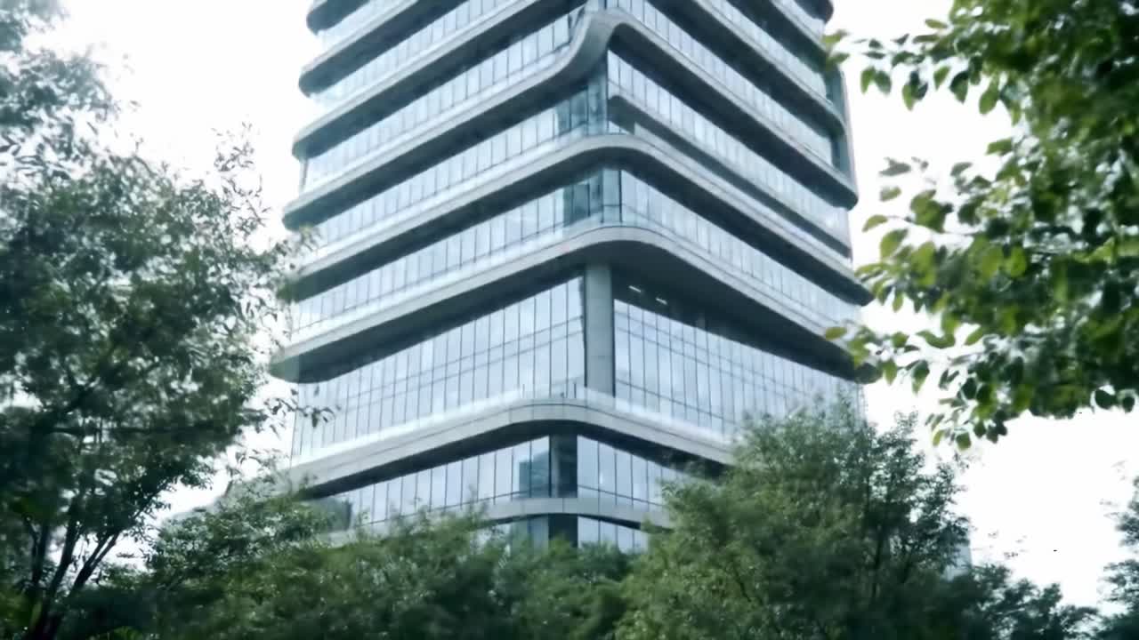 A Towering Architectural Marvel Surrounded by Lush Nature Showcasing a Harmonious Blend of Urban Design and Greenery in a Modern Urban Landscape