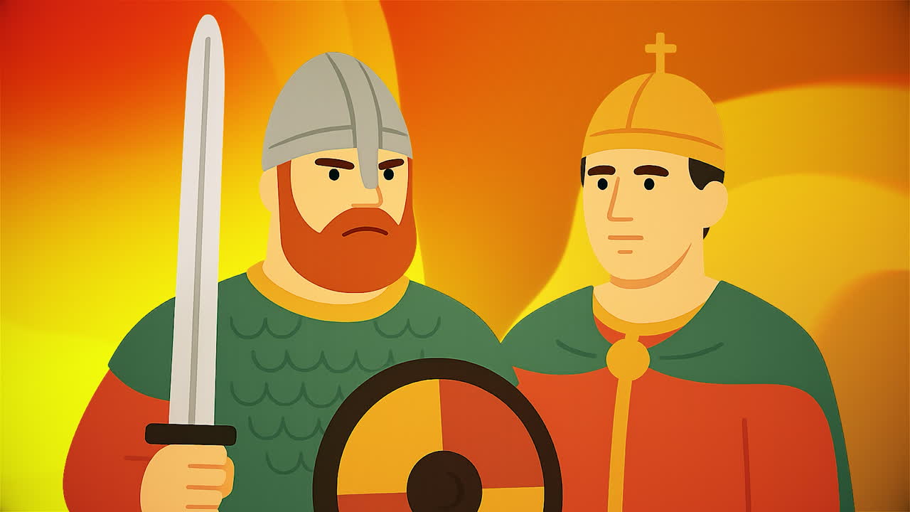 Ilustrace Vikinga a krále