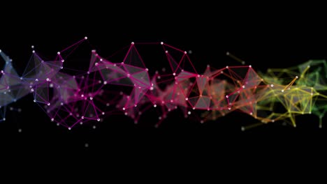 animación futurista del plexo con triángulos brillantes en cámara lenta, 4096x2304 bucle 4k