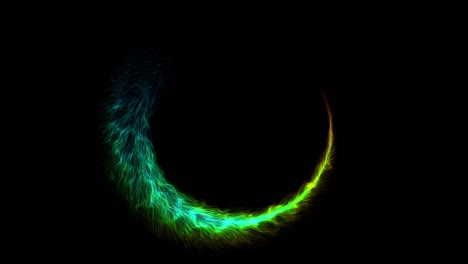 animation motion shining  central circle green color  on black background with your logo