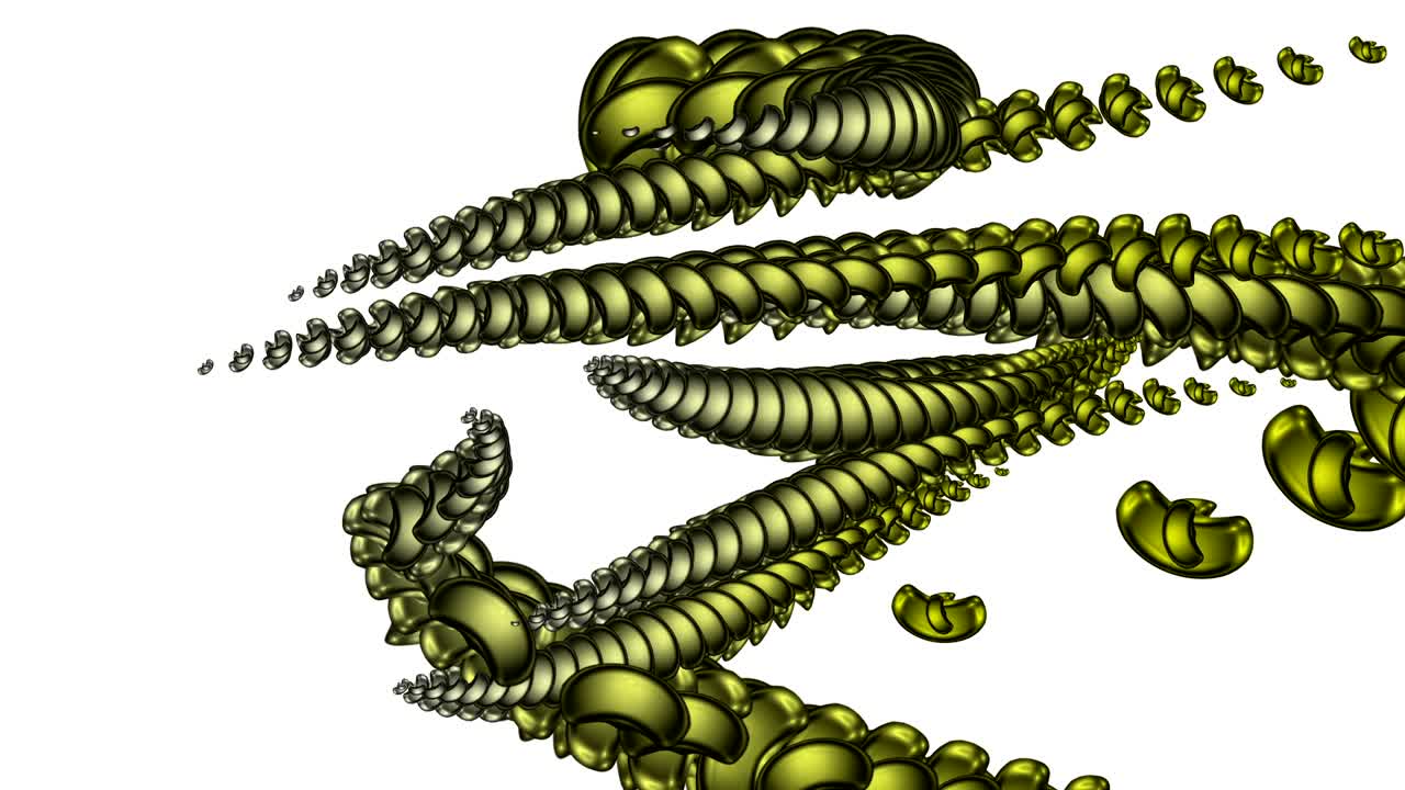 혼란스러운 소용돌이의 디지털 애니메이션