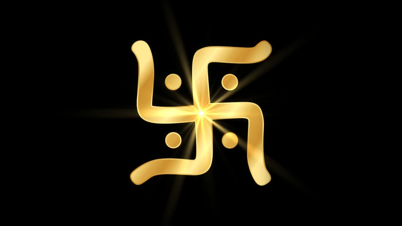 Swastika Religious symbol Particles Animation,
