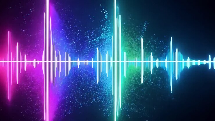 Abstract Glowing Sound Wave Visualizations