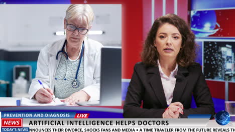 journalist covers healthcare newscast