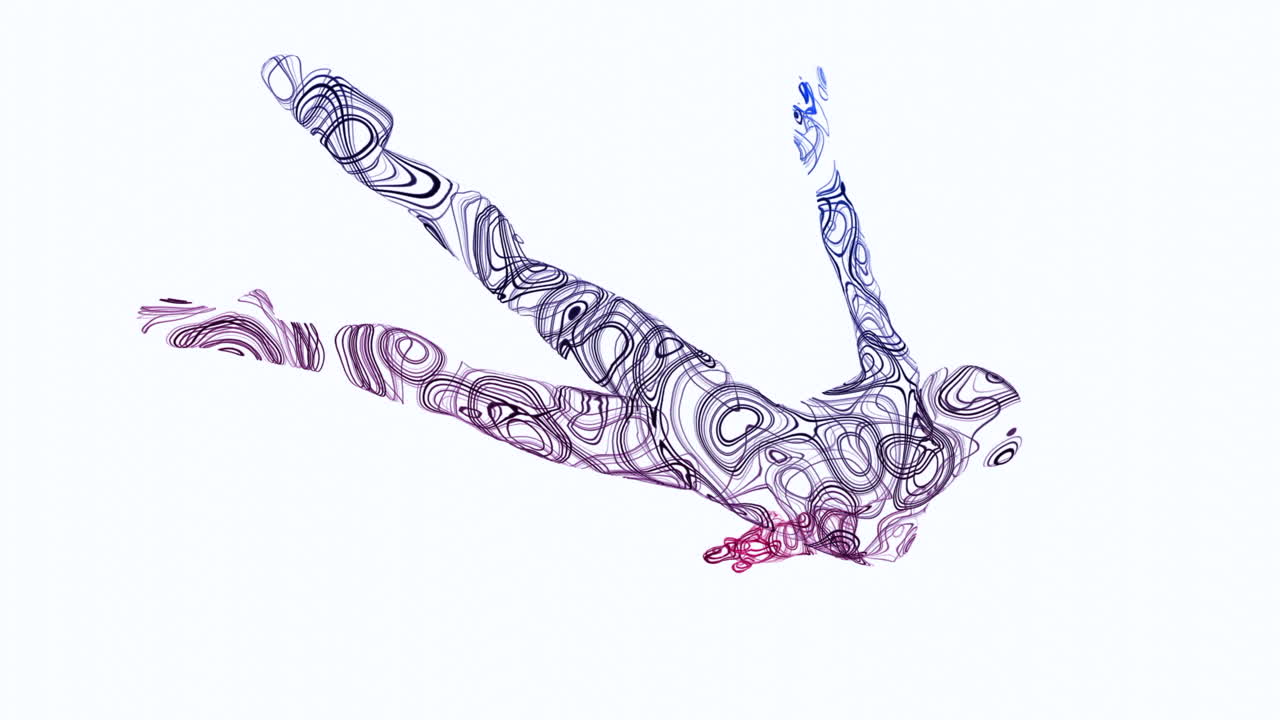 움직이는 추상적인 인간 인물