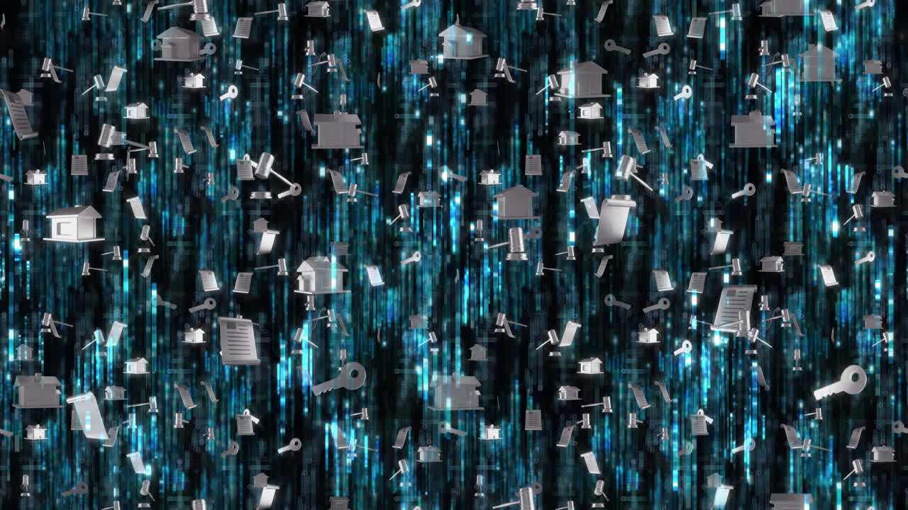 Real estate property loop tile background falling