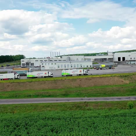 aerial view of industrial area. aerial drone shot of the industrial factory