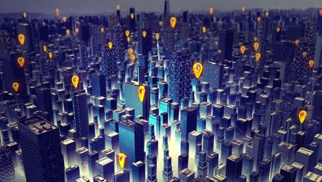 modelo de icono de gps en la ciudad