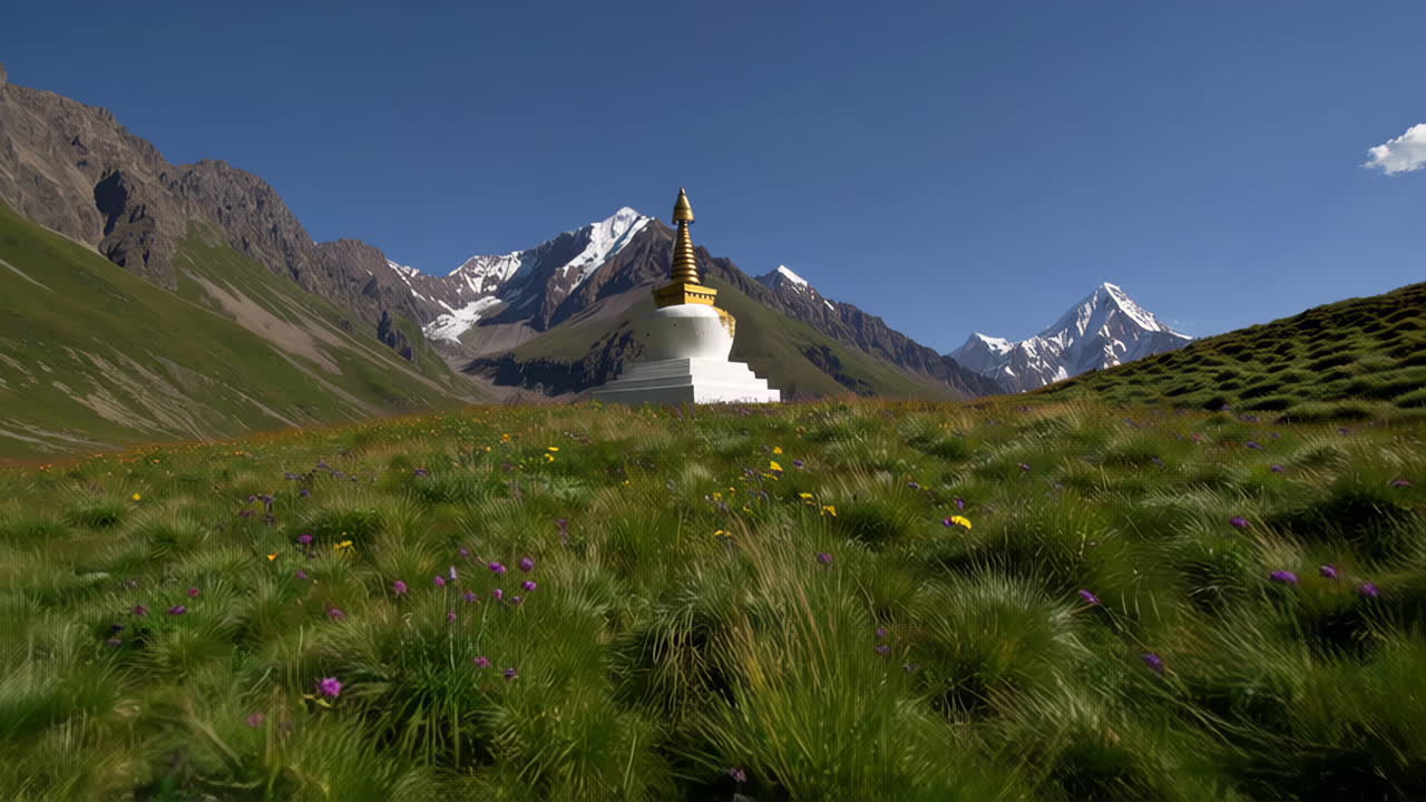 Stupa in una Valle Montana