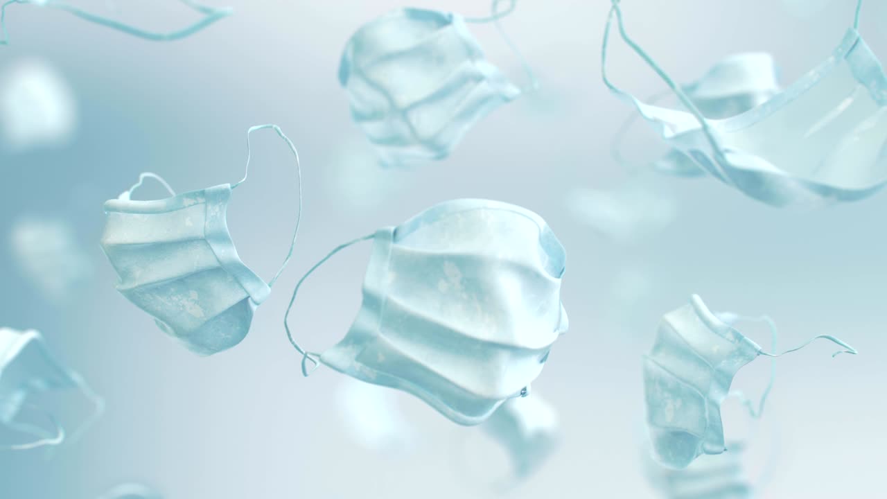 의료 코로나 바이러스 얼굴 마스크 4k 느린 동작으로 루프 가능한 비디오