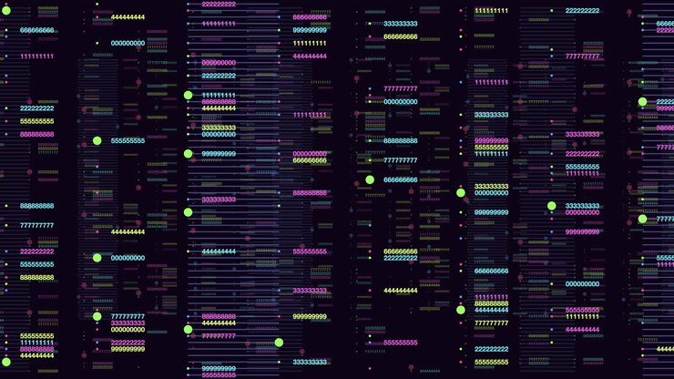 Random matrix numbers pattern on dark space