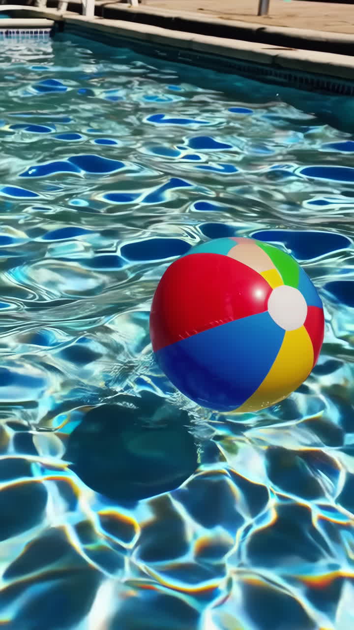 Beach Ball Floating in a Swimming Pool