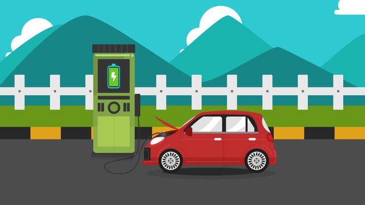 Motion Graphic of Electric car background