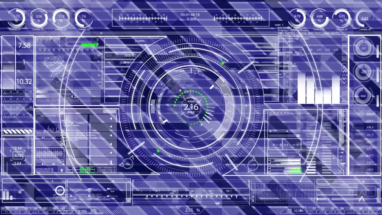 범위 스캐닝과 디지털 데이터 처리의 애니메이션