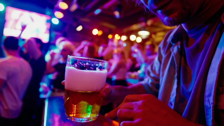 Persone che si godono un drink in un club