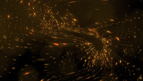 Animation-of-black-background-with-moving-and-blurred-yellow-shapes