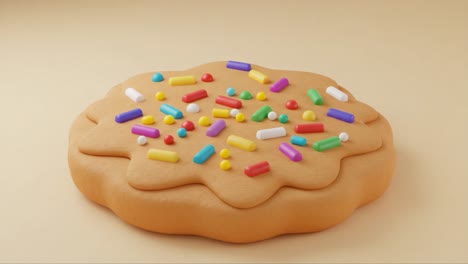 a delightful soft cookie with colorful sprinkles on a smooth background designed to evoke sweetness and whimsy, perfect for a treat-themed display or event