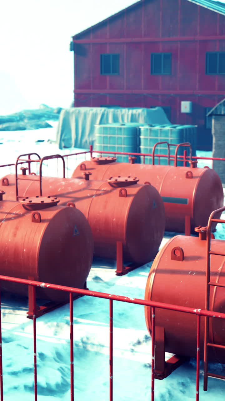 눈 인 풍경 에 있는 빨간색 저장 크