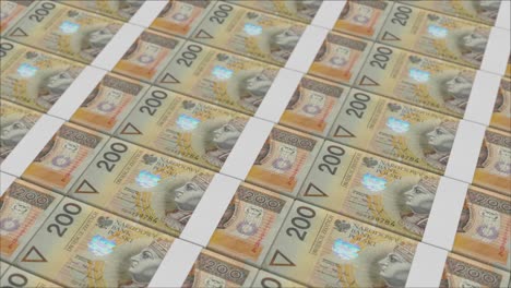 billetes de 200 zlotys polacos impresos por una prensa monetaria