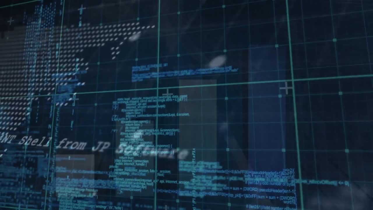 검은 바탕 위에 세계 지도를 가진 데이터 처리의 애니메이션