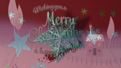 Animation-of-christmas-greetings-text-over-christmas-decorations