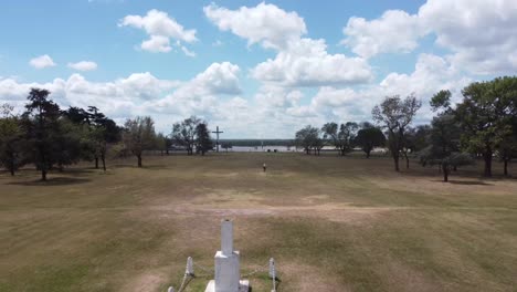 Aerial-of-the-Field-of-Glory-Monument-in-Santa-Fe-Province,-Argentina