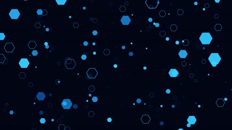 digital particles blue glowing dots big data cyberspace technology background connected dots 3d wave