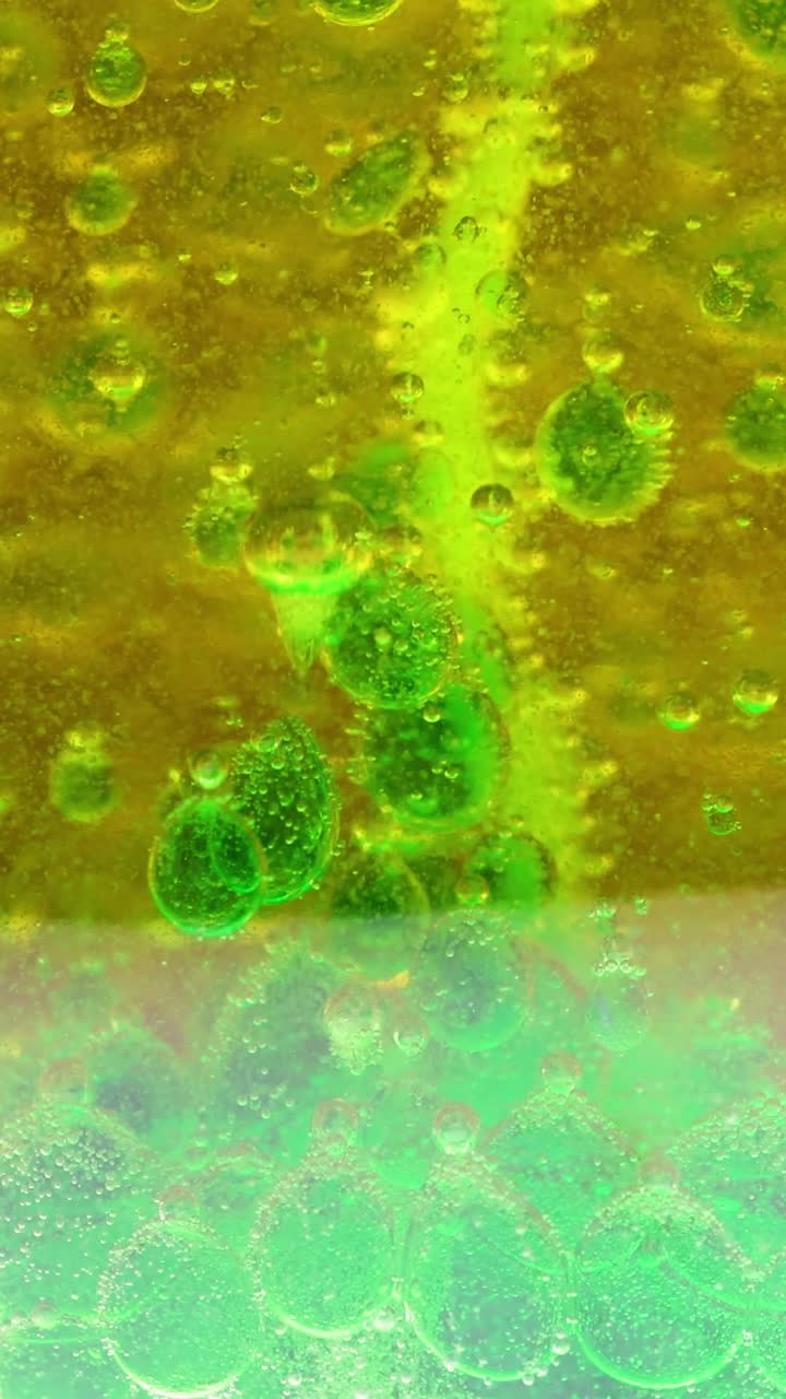 Bubbles form as acid reacts with baking soda