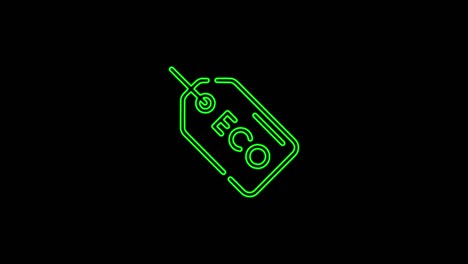 eco icon abstract animación sin costuras de líneas de neón 4k. hermosa animación de líneas de neon 4k video en primer plano.