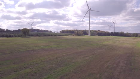 flying low over field and farmland