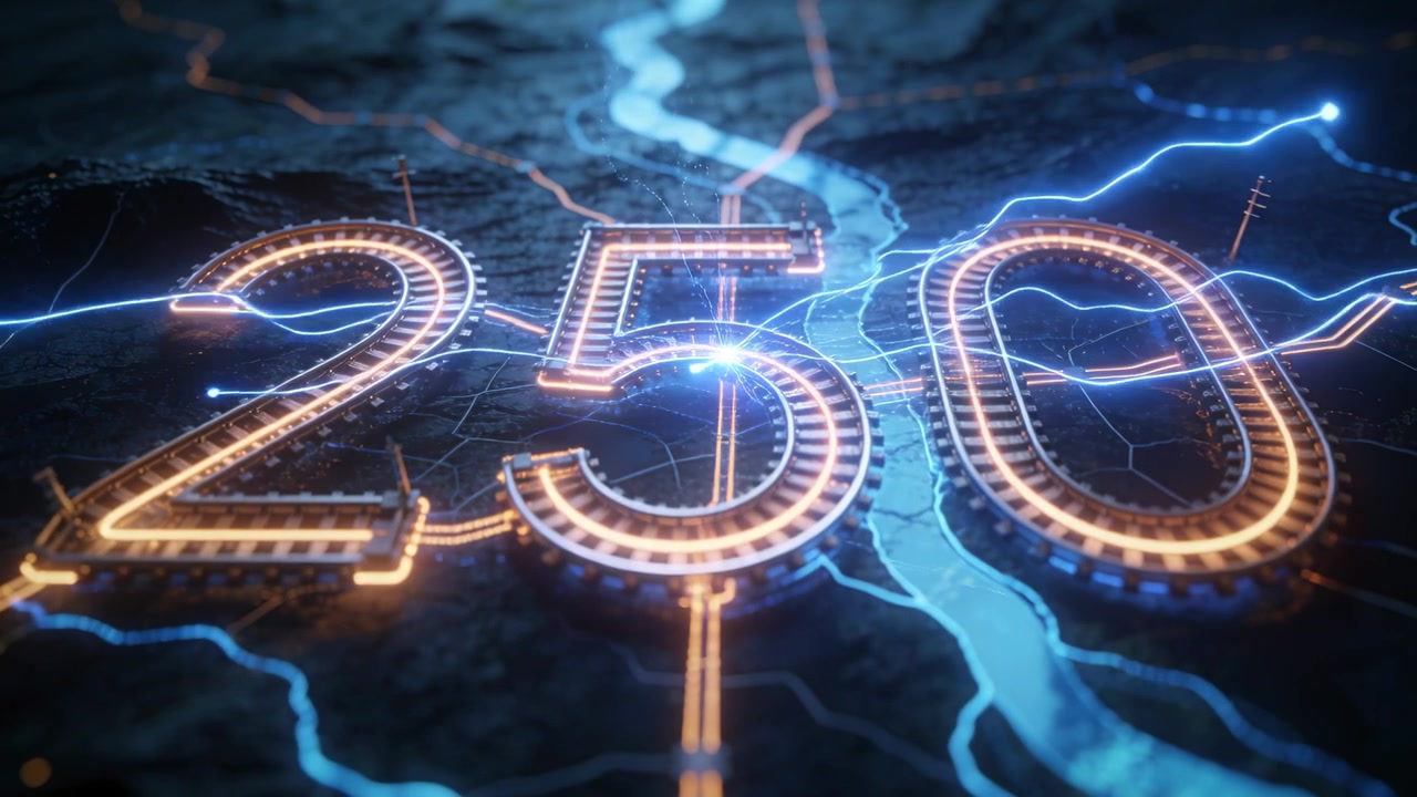 Ricevendo un fulmine di energia che illumina 250 cifre, pulsando lungo un canale blu e alimentando i nodi su una griglia esagonale.