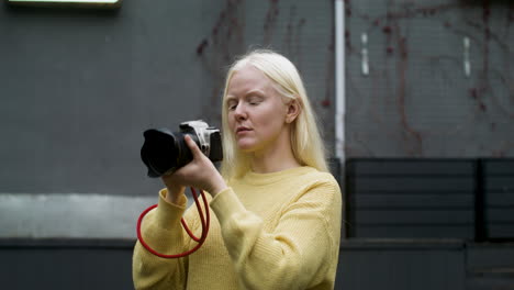 woman with professional camera