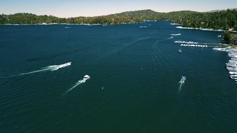 Birds-eye-view-over-lake-Arrowhead-on-a-beautiful-summers-day