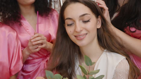 Close-Up-View-Of-A-Bride-Holding-A-Bouquet