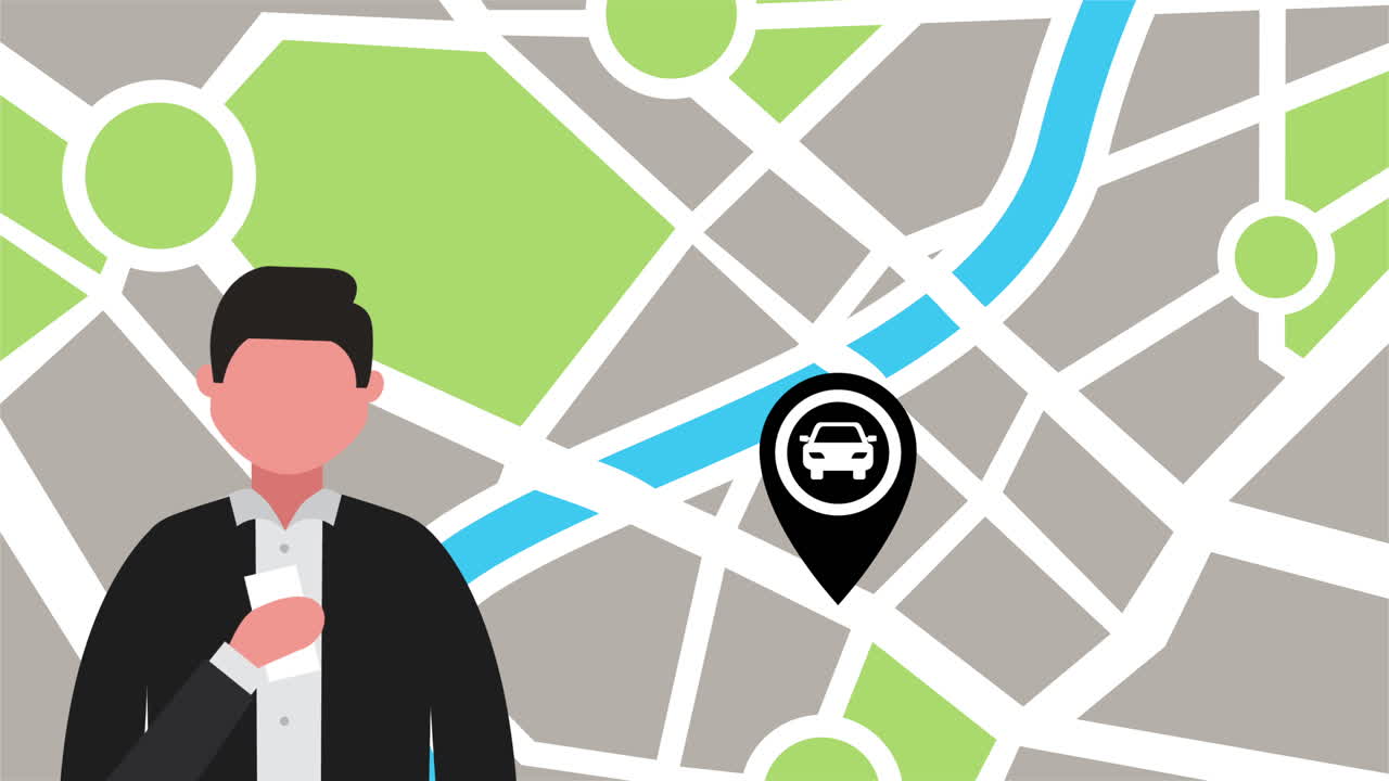 hombre de negocios que utiliza un teléfono inteligente con aplicación de transporte