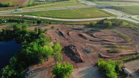 off road tracks for motocross off road bikes next to highway