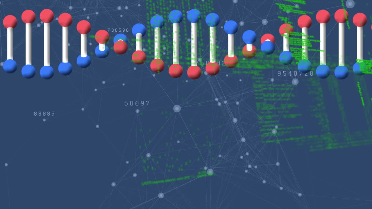 데이터 처리에 대한 dna 가닥의 애니메이션