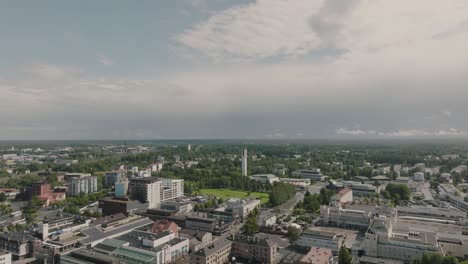 Aerial-footage-of-a-small-town-in-Finland