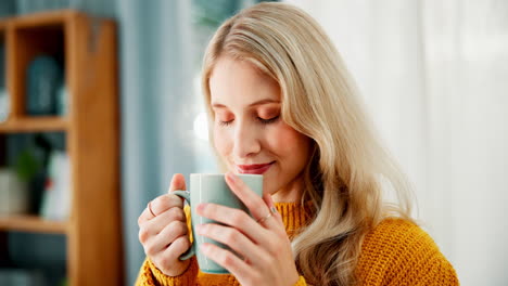 woman enjoying a warm beverage